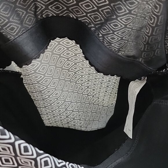 Christina Tankini Black White Geometric Print Padded Cups High Back Size 8 - Picture 11 of 16